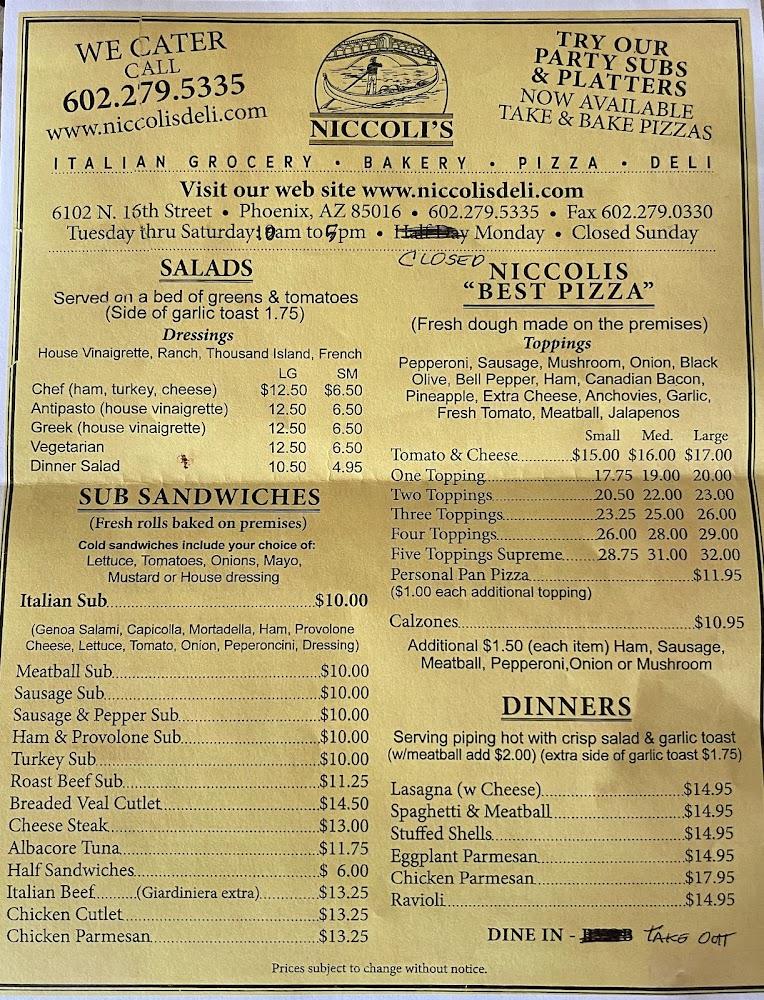 Niccoli's Italian Grocery-Deli 12" Just Cheese