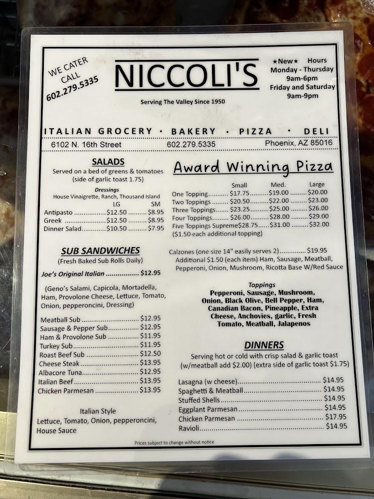 Niccoli's Italian Grocery-Deli Menu image 3